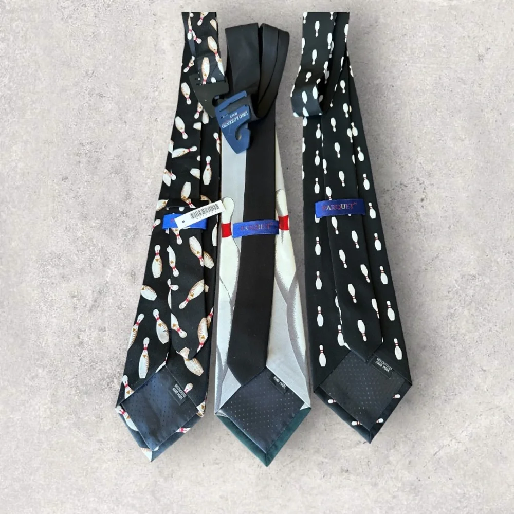 Bowling Themed Fun Tie Gift Set of 3 Discount Shipping!